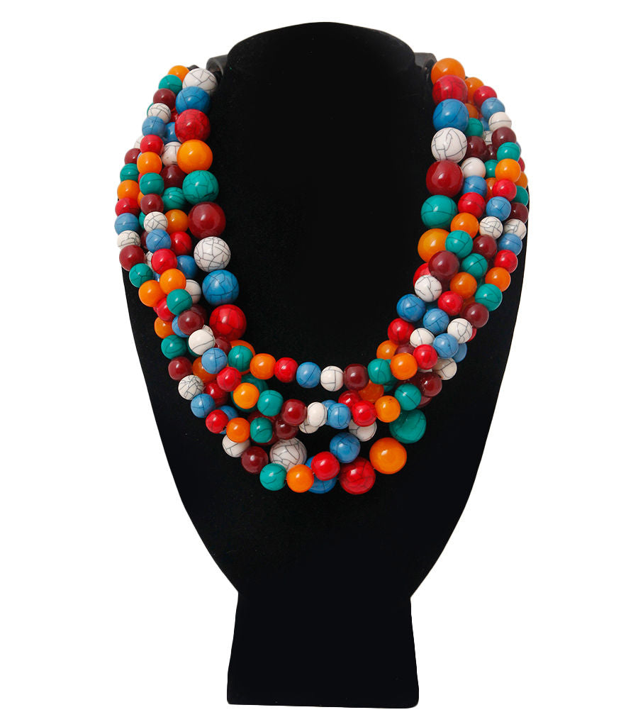 Cracked Multi Color Buffalo Horn Necklace